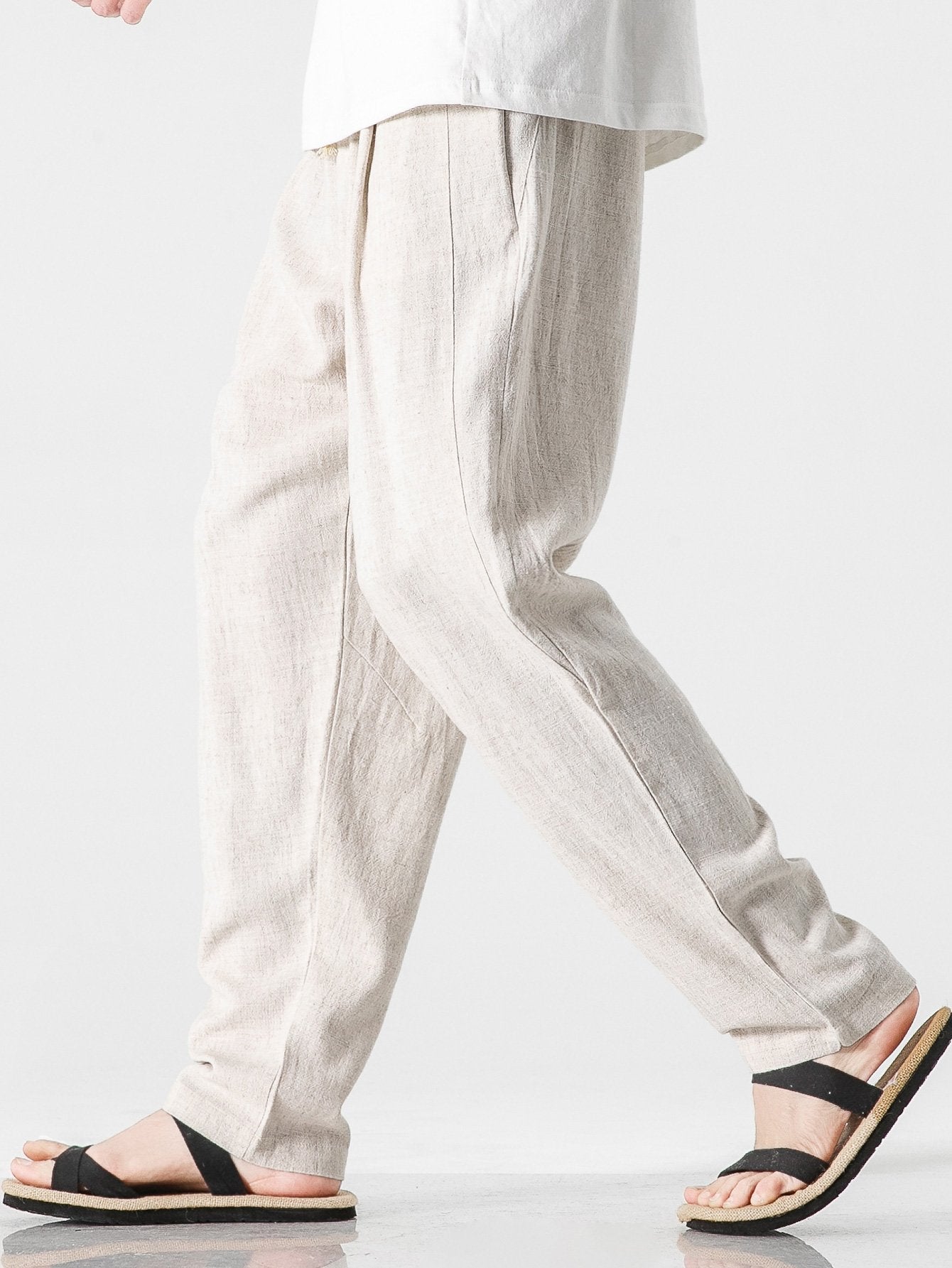 Comfortable Linen-Cotton Blend Harem Pants