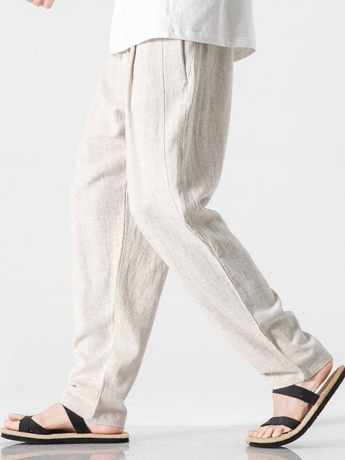 Comfortable Linen-Cotton Blend Harem Pants