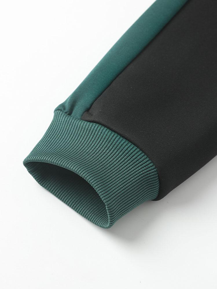 Color Blocked Patchwork Hoodie