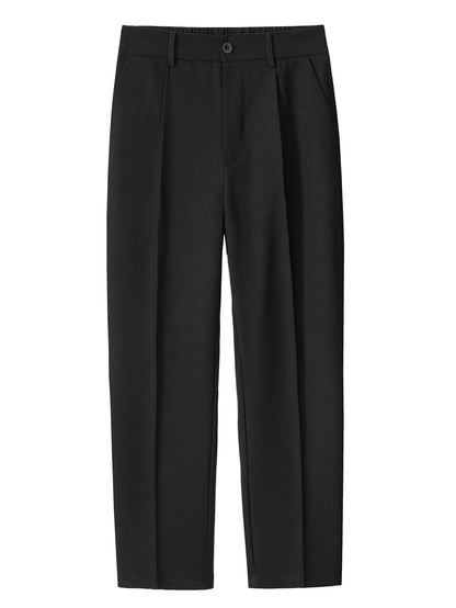 Comfortable Elastic Waist Straight-Leg Pants
