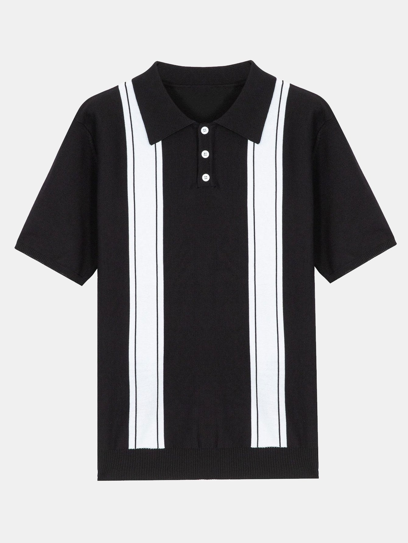 Striped Short Sleeve Polo Sweater