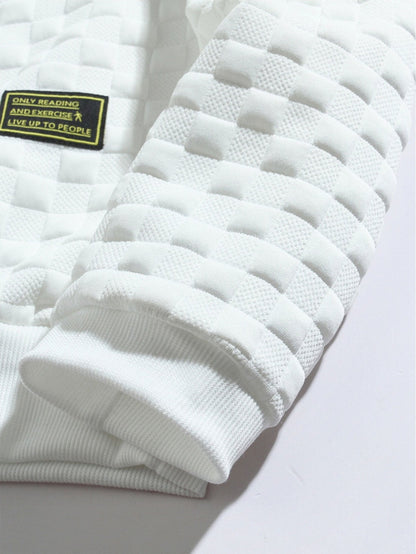 Jacquard Sweatshirt with Checkerboard Design