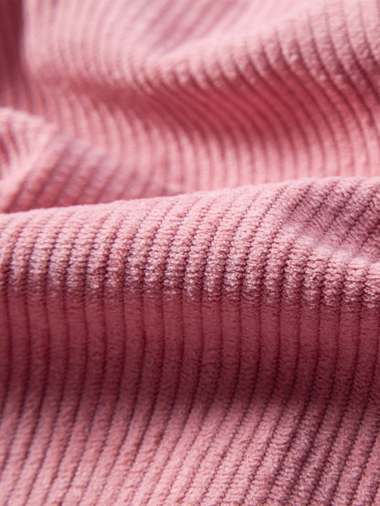 Corduroy Cuban Shirt and Shorts Set with Short Sleeves