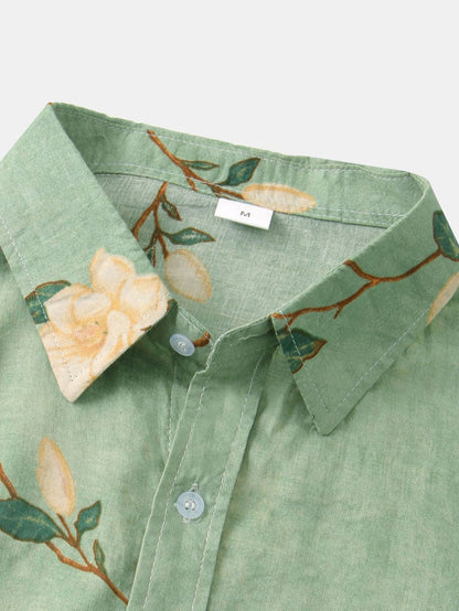 Floral Pattern Button-Up Shirt
