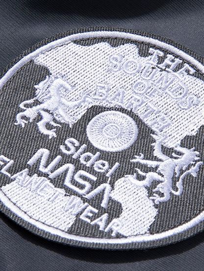 Reversible Bomber Jacket with NASA Embroidered Patch