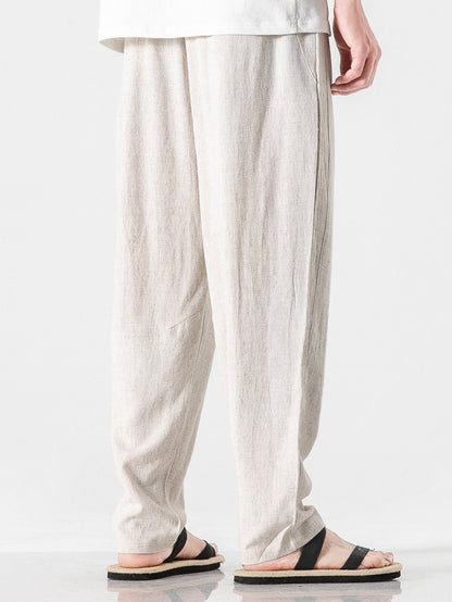Comfortable Linen-Cotton Blend Harem Pants