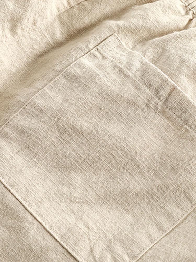 Drawstring Shorts in a Linen-Cotton Blend