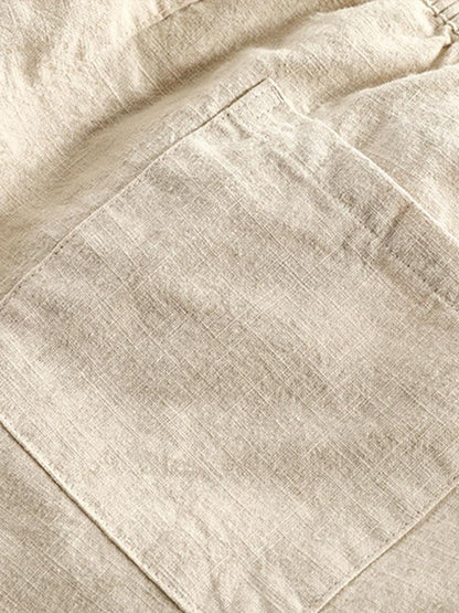 Drawstring Shorts in a Linen-Cotton Blend