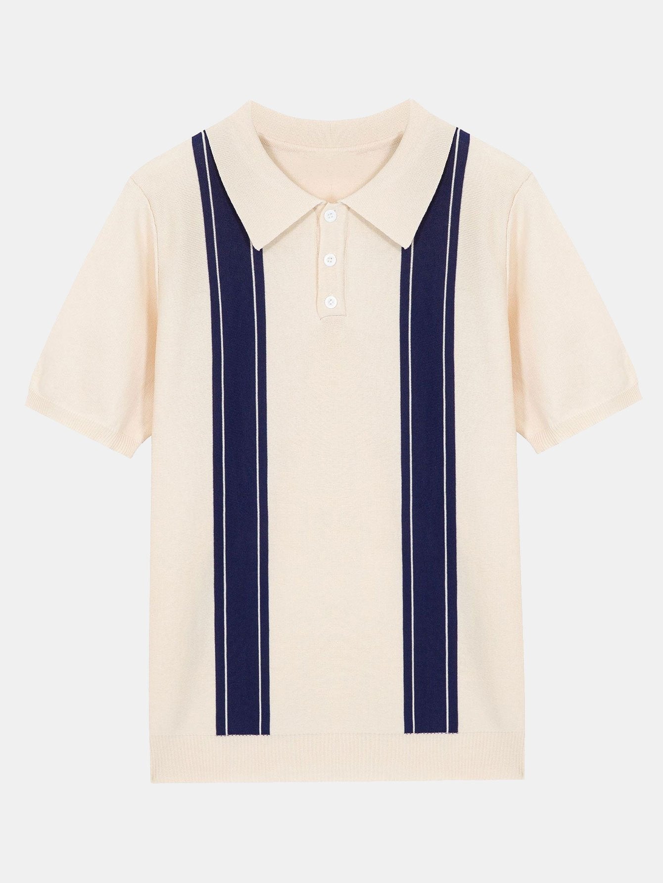 Striped Short Sleeve Polo Sweater