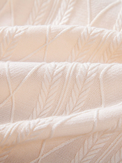 Jacquard Cuban Shirt with Knitted Geometric Rhombus Design