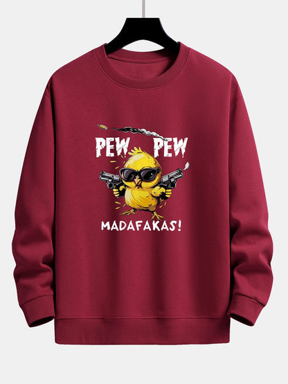 Chickens Gone Wild Relaxed Fit Sweatshirt - PEW PEW MADAFAKAS Design