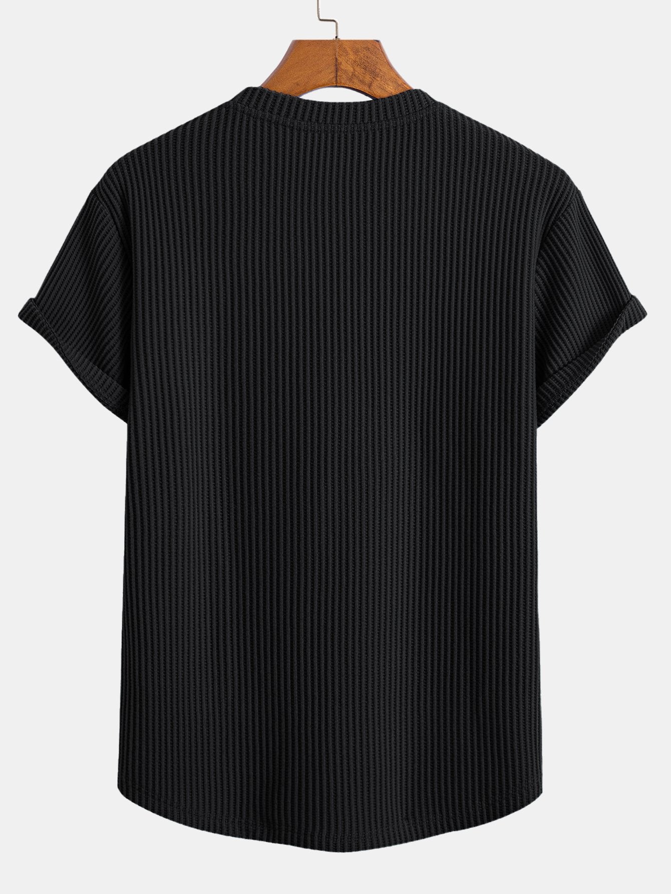Waffle Knit Arc Hem Tee