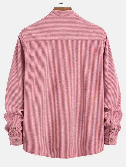 Stand Collar Corduroy Shirt
