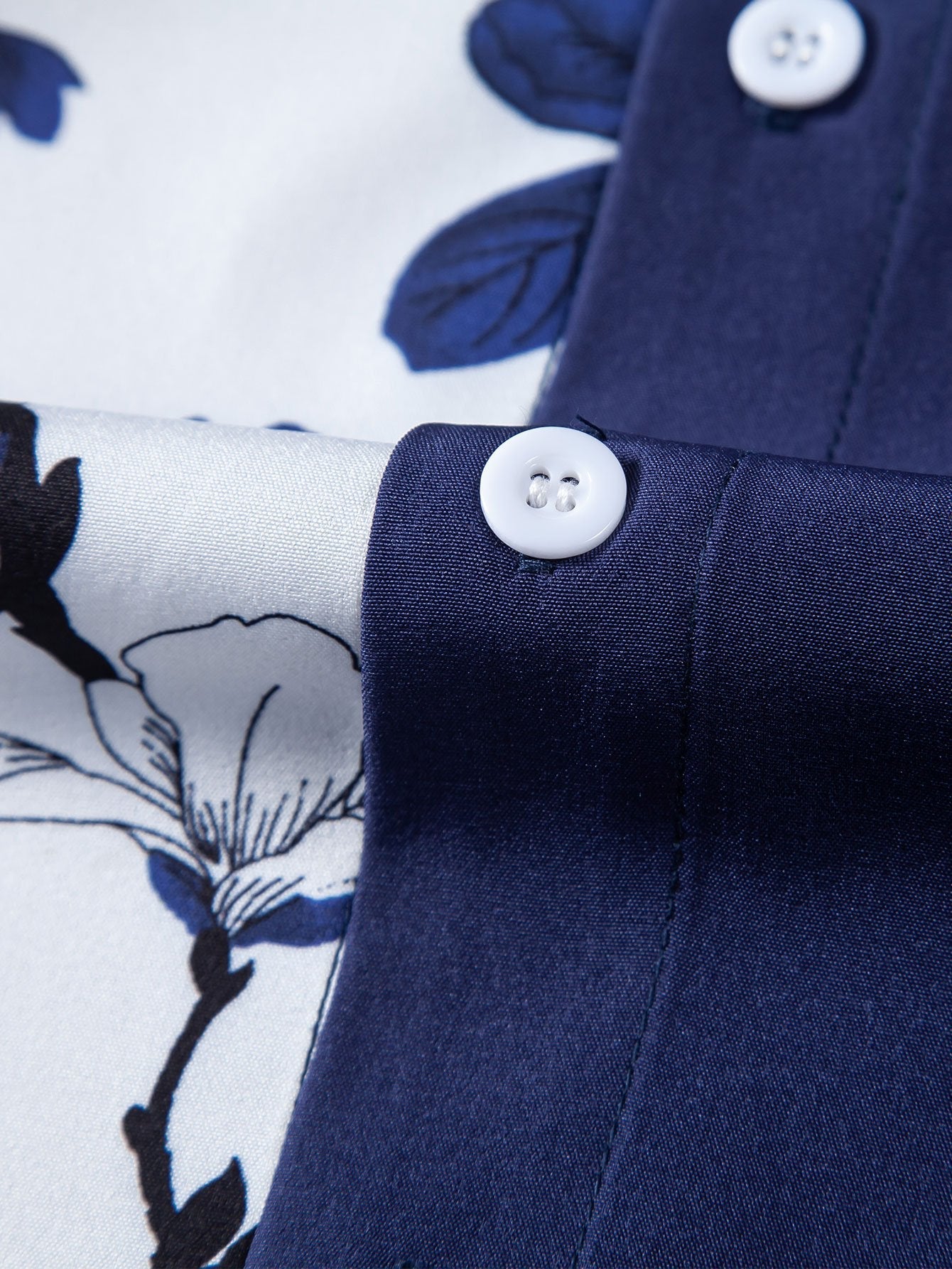 Floral Patchwork Button-Up Shirt with Matching Swim Shorts