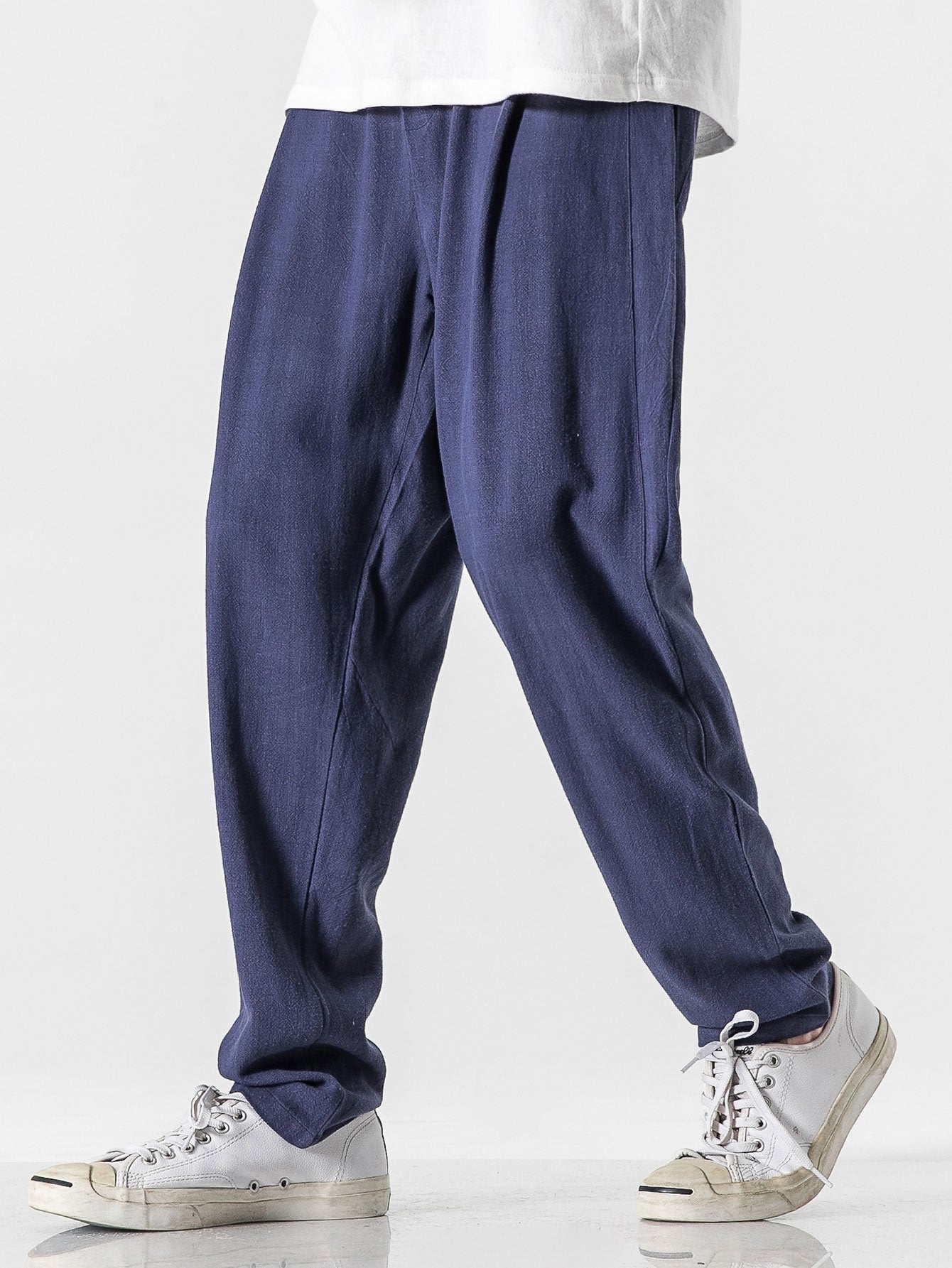 Comfortable Linen-Cotton Blend Harem Pants