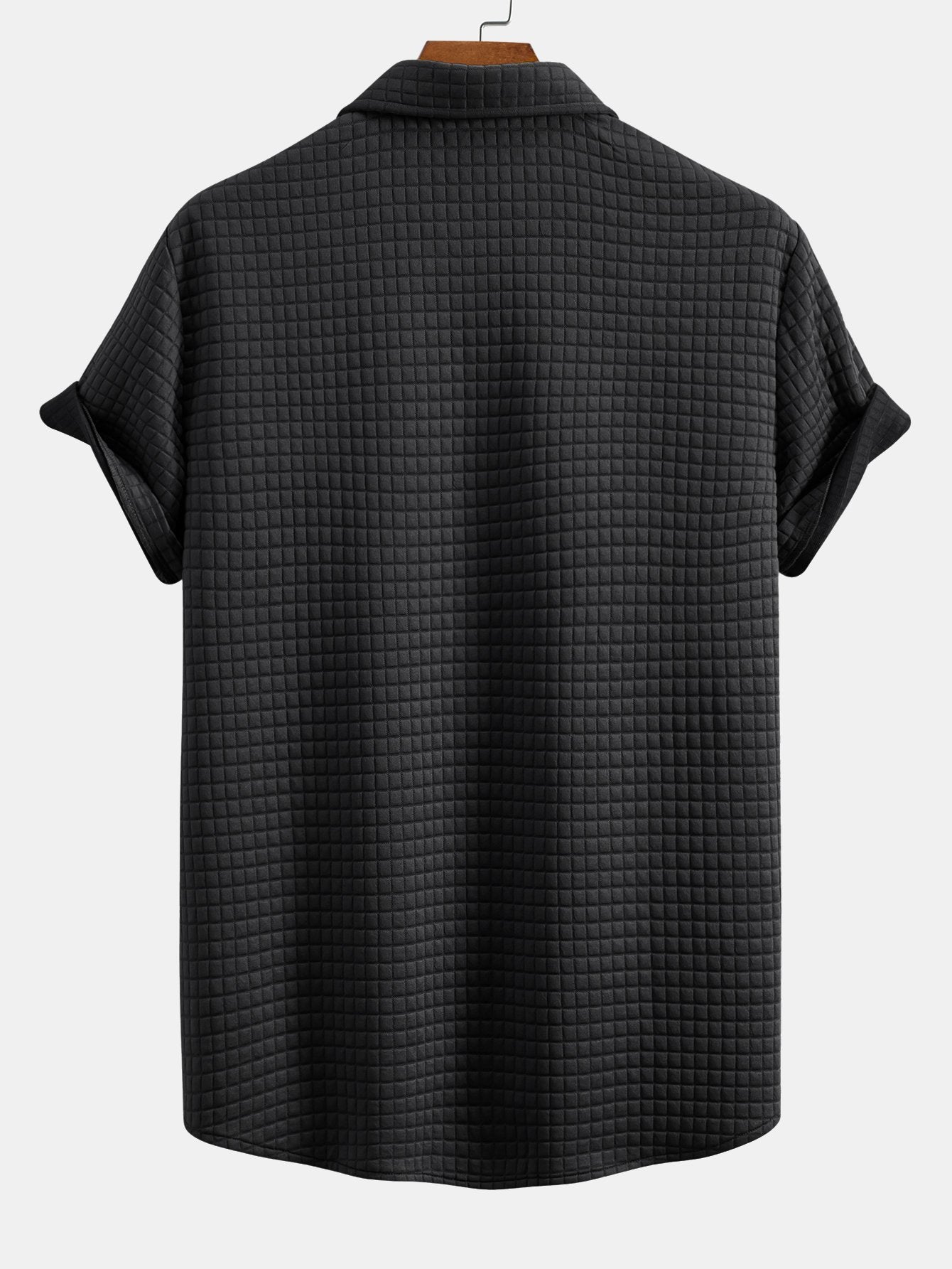 Waffle Knit Short Sleeve Shirt & Drawstring Jogger Pants Set