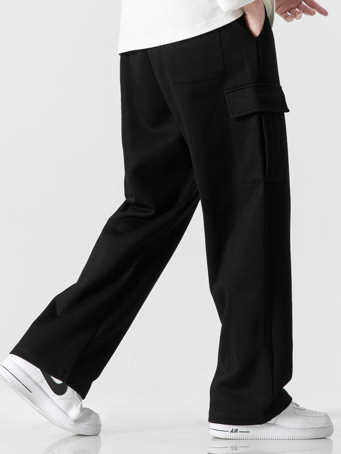 Comfortable Straight-Leg Jersey Cargo Pants