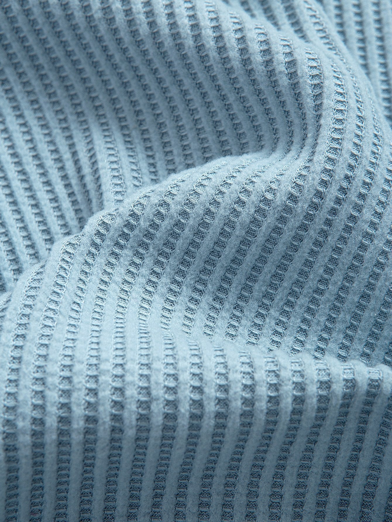 Waffle Knit Hooded T-Shirt with Arc Hem & Drawstring Waffle Shorts