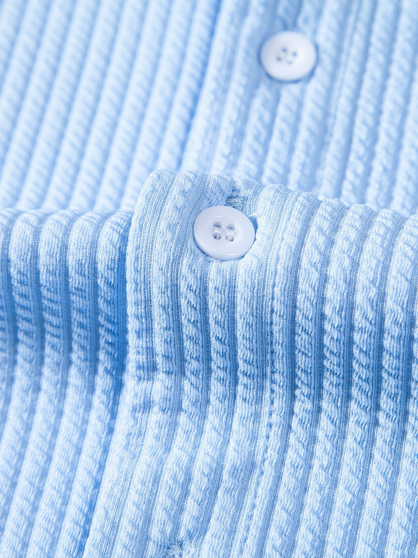 Ribbed Stand Collar Shirt with Muscle Fit