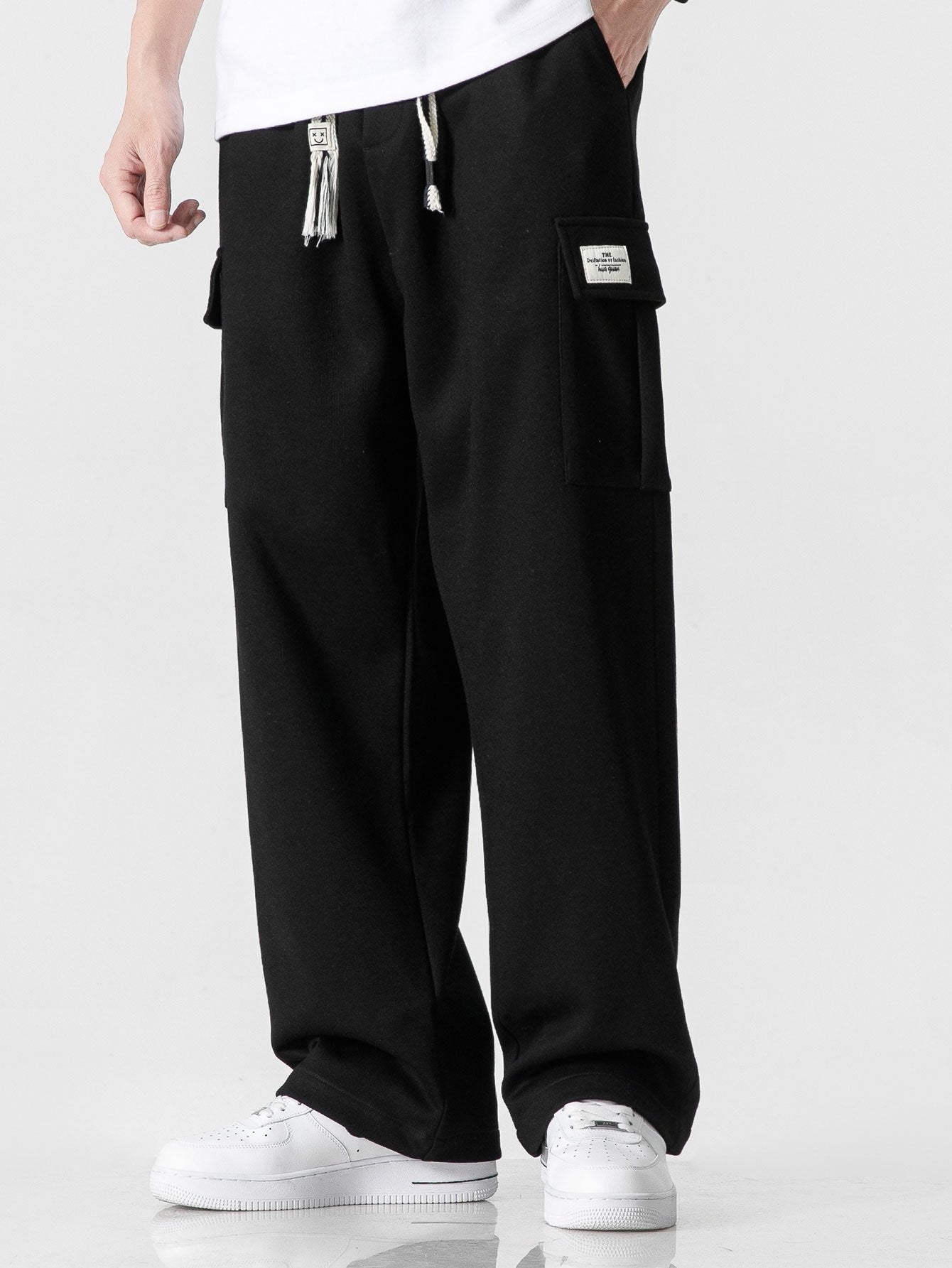 Comfortable Straight-Leg Jersey Cargo Pants