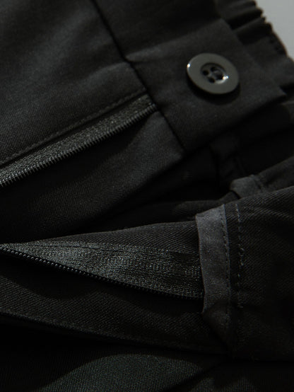 Comfortable Elastic Waist Straight-Leg Pants