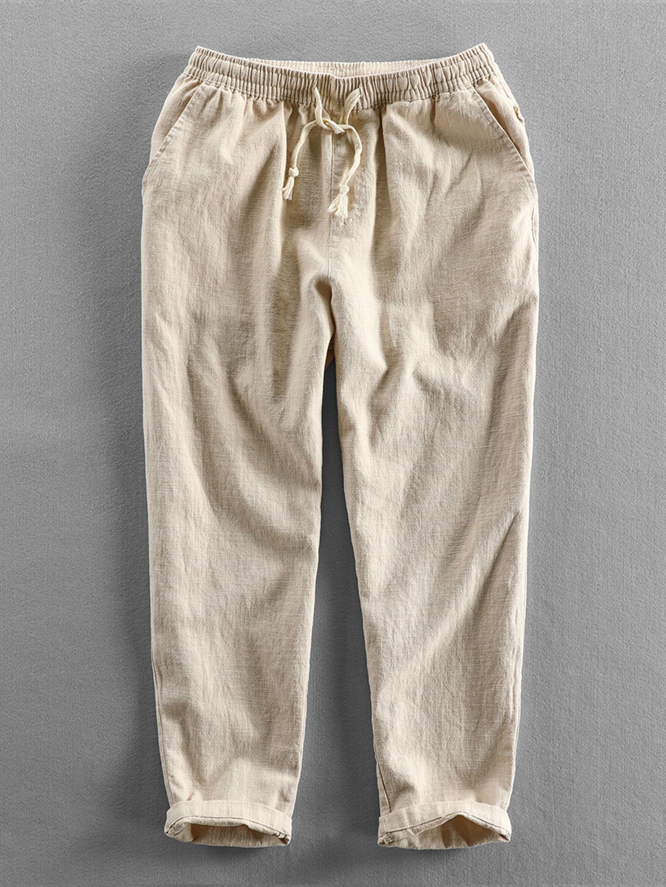 Cropped Pants in Linen-Cotton Blend