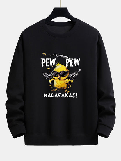 Chickens Gone Wild Relaxed Fit Sweatshirt - PEW PEW MADAFAKAS Design