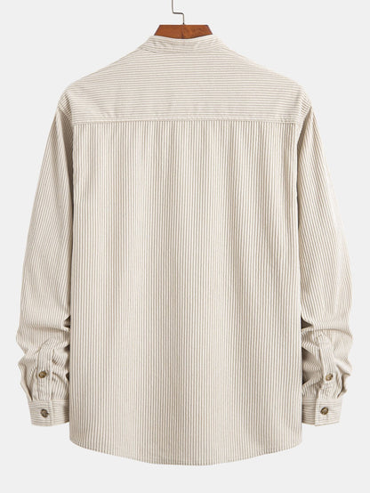 Stand Collar Corduroy Shirt
