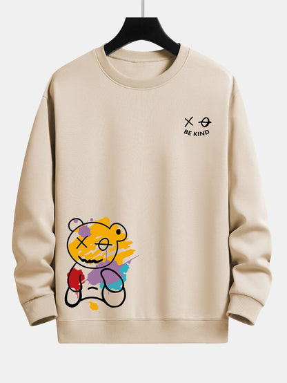 Relaxed Fit Sweatshirt with Graffiti Bear Design