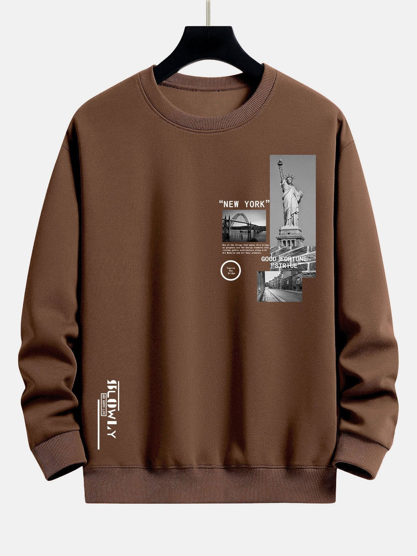 Relaxed Fit Sweatshirt Featuring New York Architecture Print