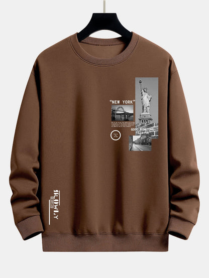 Relaxed Fit Sweatshirt Featuring New York Architecture Print