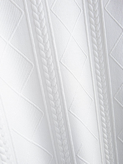 Geometric Jacquard Arc Hem T-Shirt and Shorts Set with Short Sleeves