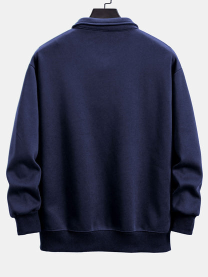 Comfortable Relaxed Fit Polo Neck Sweatshirt