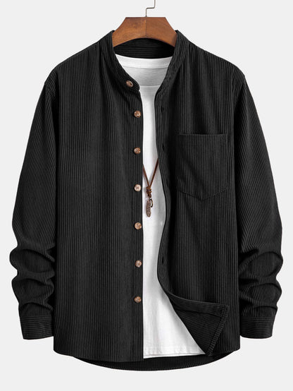 Stand Collar Corduroy Shirt