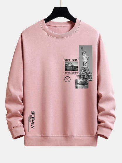 Relaxed Fit Sweatshirt Featuring New York Architecture Print